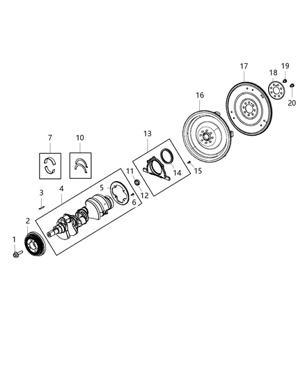 Damper Crankshaft Diagram for 5038731AE