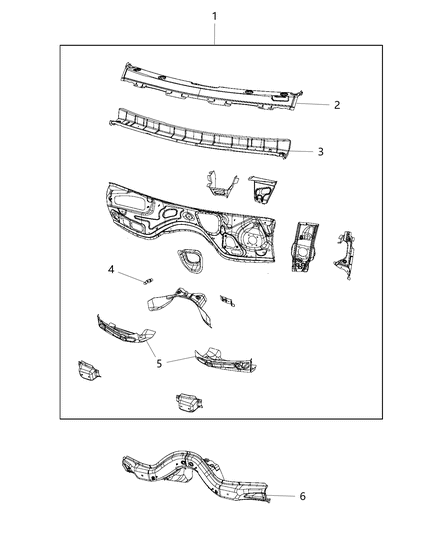 1993 Dodge Ram 50 Panel Plenum Diagram for 68031074AB