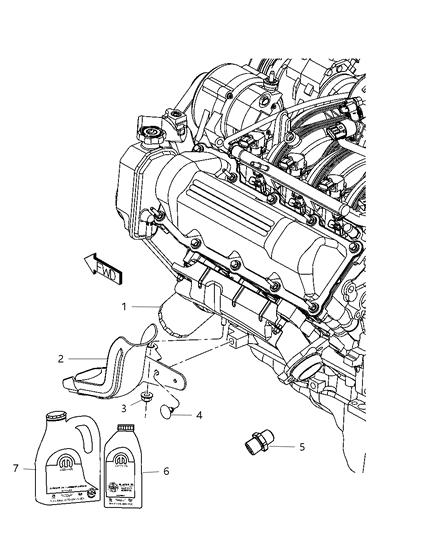 2010 Dodge Dakota Filter Engine Oil Diagram for 2AML00231A