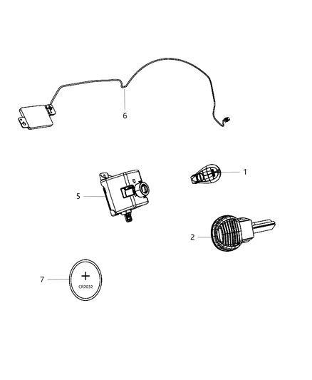 2009 Dodge Sprinter 2500 Transmitter Integrated Key Fob Diagram for 56046638AC