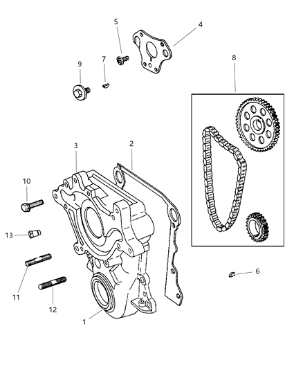 2022 Ram 3500 Tensioner Chain Includes Guide, Not Serviced Separate Diagram for 53021195AA