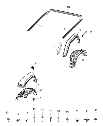 Shield Splash Front Diagram for 68351462AC