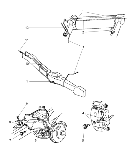 2002 Dodge Ram Van Tube Brake Diagram for 52009436AB