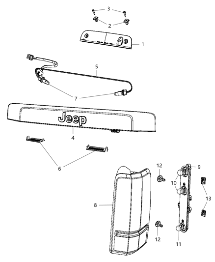 Lamp Tail Stop Backup Diagram for 55157348AD