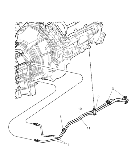 Hose Transmission Oil Cooler Diagram for 5083120AA