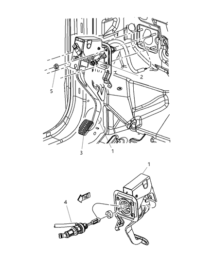 1993 Dodge D250 Actuator Hydraulic Clutch Diagram for 5106043AA