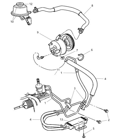 Line Power Steering Pressure Diagram for 4743281AC