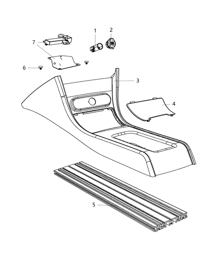 2016 Dodge Charger Console Floor Diagram for 5XY54DX9AB