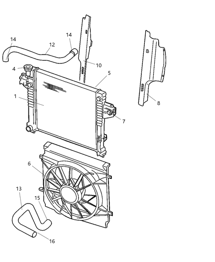 2022 Ram 1500 Classic Support Radiator Diagram for 55176756AD