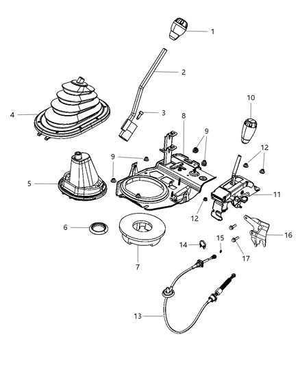 2016 Jeep Wrangler Boot Gear Shift Lever Diagram for 68078068AB