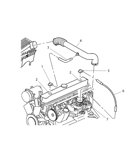 Tube Crankcase Vent To Intake Manifold Diagram for 4854265