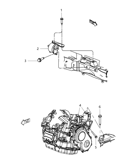 2009 Dodge Journey Isolator Transmission Mount Diagram for 4766474AC