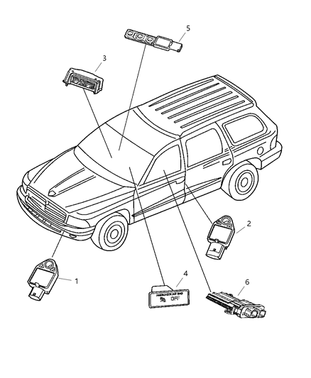 1998 Dodge Caravan Module Occupant Restraint Diagram for 4606948AD