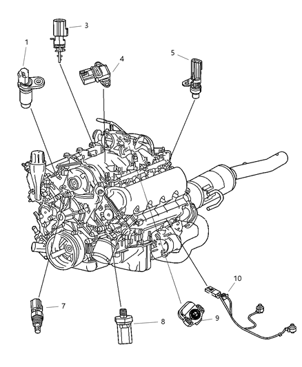 1995 Chrysler Sebring Sensor Camshaft Diagram for 5149054AB