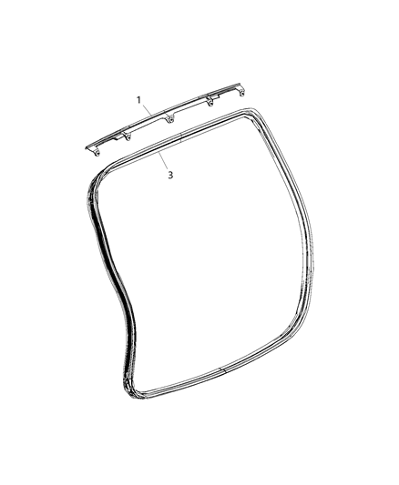 2011 Jeep Grand Cherokee Clip Cutline Seal To Inner Panel Diagram for 6512696AA