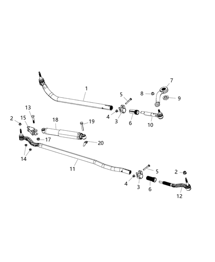 Socket Drag Link Outer Diagram for 68258760AB