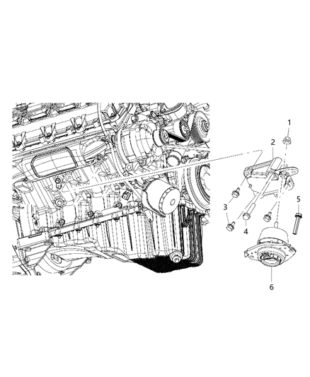 2014 Dodge Durango Bracket Engine Mount Diagram for 52124988AB