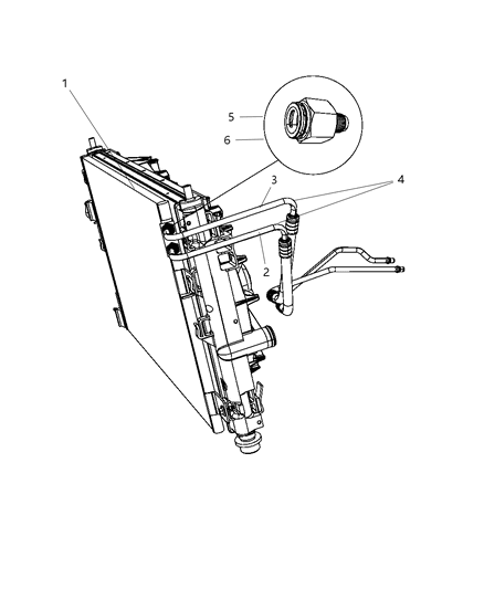 Hose Transmission Oil Cooler Pressure And Return Diagram for 5058344AD