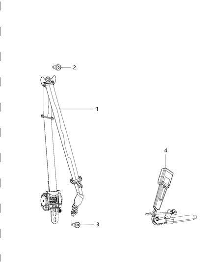 Seat Belt Front Diagram for 1SG581R5AI