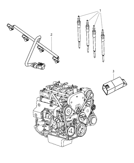 2003 Dodge Durango Module Glow Plug Diagram for RL079153AA