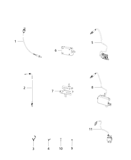 2020 Chrysler 300 Sensor Exhaust Temperature Diagram for 68332995AA