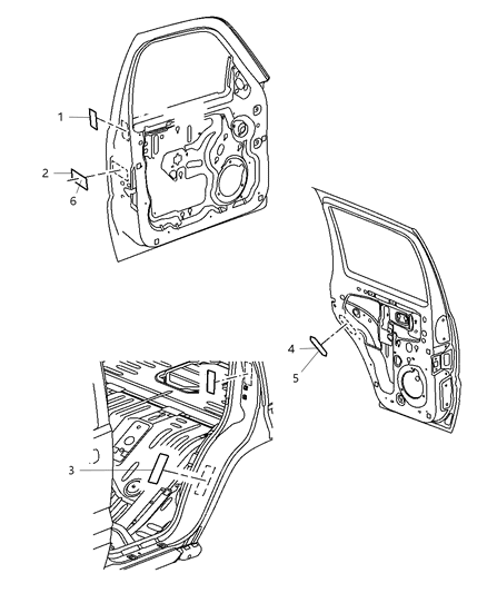 Label Air Bag Warning Diagram for 4664280AC