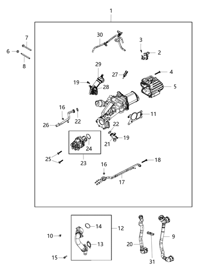 Sensor Temperature Located In Thermostat Housing Diagram for 68122824AA