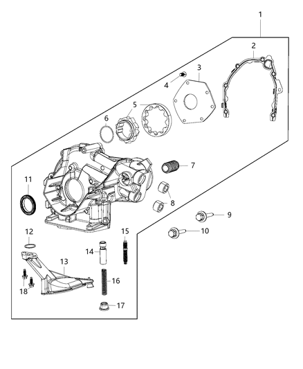 2011 Jeep Grand Cherokee Pump Engine Oil Diagram for 68303270AA