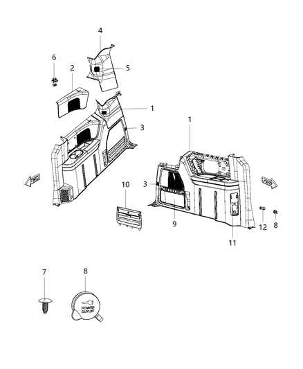 1998 Chrysler Cirrus Molding D Pillar Diagram for ZR15BD1AK
