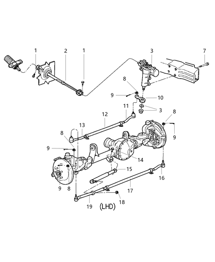2019 Jeep Grand Cherokee Seal Kit Steering Gear Pitman Shaft Diagram for 5014671AA