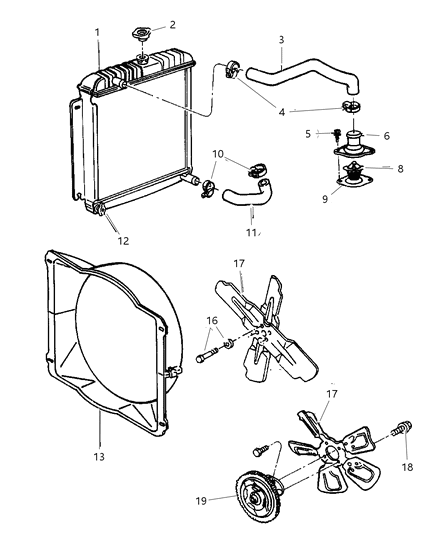 2025 Ram 3500 Thermostat 195 Degrees Diagram for 52028185AB