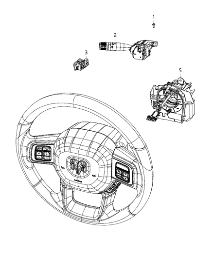 2012 Jeep Patriot Clockspring Steering Column Control Module Diagram for 68425688AA