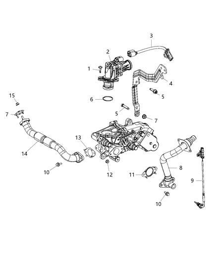 1984 Dodge Ramcharger Gasket EGR Tube Diagram for 68357214AA