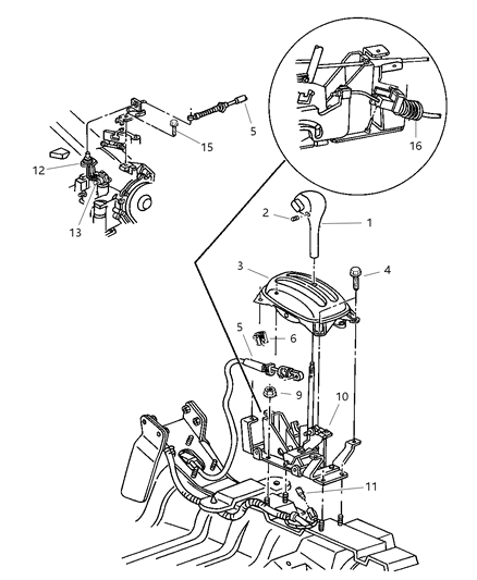 Knob Gearshift Diagram for 4668575AB