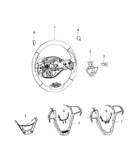 2010 Jeep Commander Wheel Steering Diagram for 5QV32LC5AC