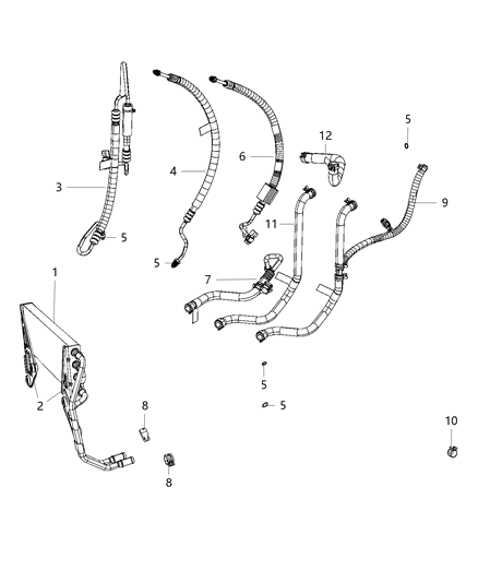 1988 Dodge Shadow Hose Power Steering Pressure Hydroboost, Includes O-Rings Diagram for 68453716AA