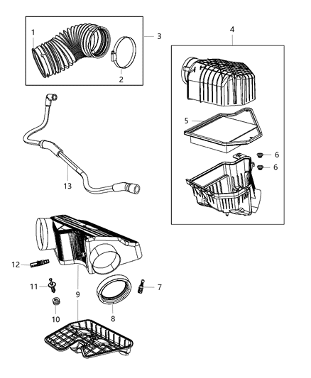 2003 Chrysler 300M Hose Make Up Air Diagram for 5184162AF