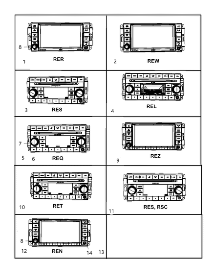 Radio Am / Fm / Dvd / Hdd / Nav / SDARS Diagram for 5064401AG