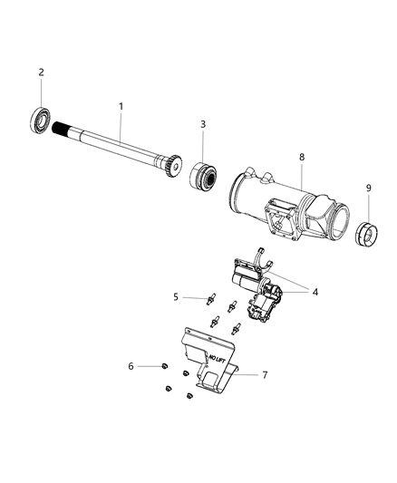 1993 Dodge Spirit Shaft Axle Intermediate Diagram for 68216988AB