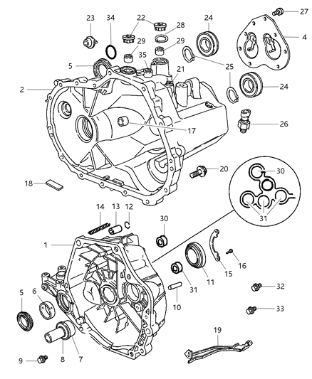 2013 Chrysler 200 Bushing Crossover Shaft Diagram for 4762602AB