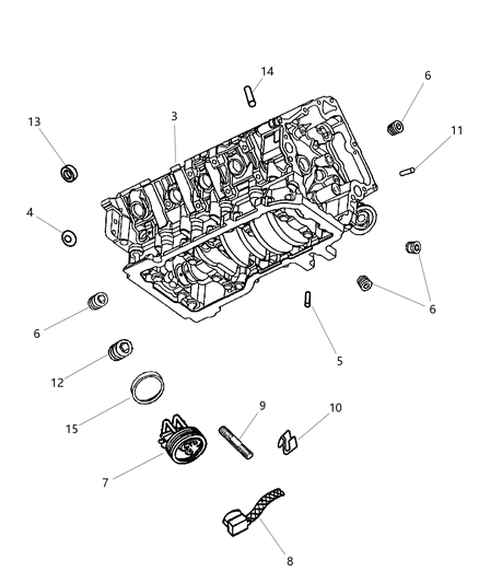 2003 Dodge Dakota Engine Long Block Service Warning: Replace Intake Manifold. Diagram for R2847034AB