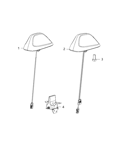 2010 Dodge Challenger Antenna Base Cable And Bracket AM/FM/Gps Diagram for 5LQ48JWDAB