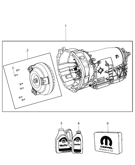 Transmission Kit With Torque Converter Diagram for 68003114AI