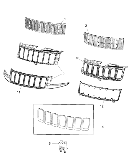 Grille Radiator Diagram for 1WL32TZZAC