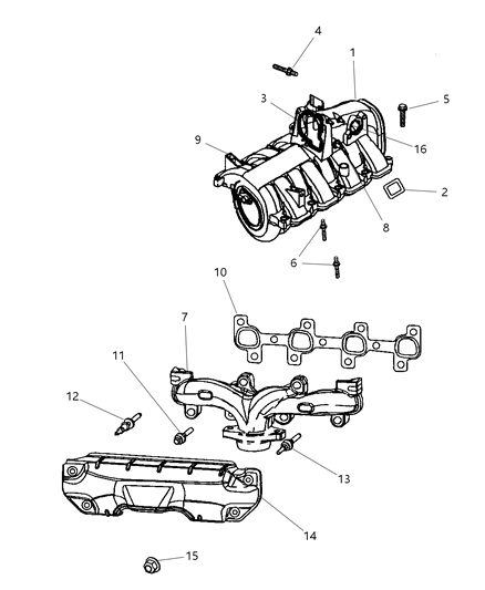 Stud Double Ended Intake Manifold To Head Diagram for 6507434AA