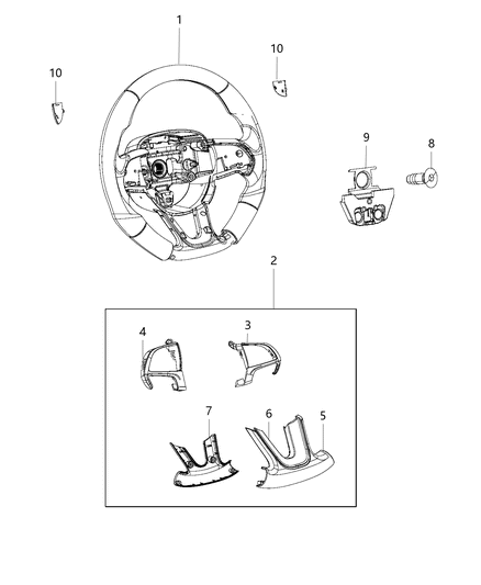 Bezel Steering Wheel Diagram for 6RN53TASAA