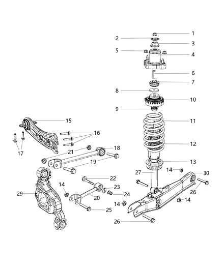 2010 Chrysler Sebring Shock Absorber Suspension Diagram for 5272677AG