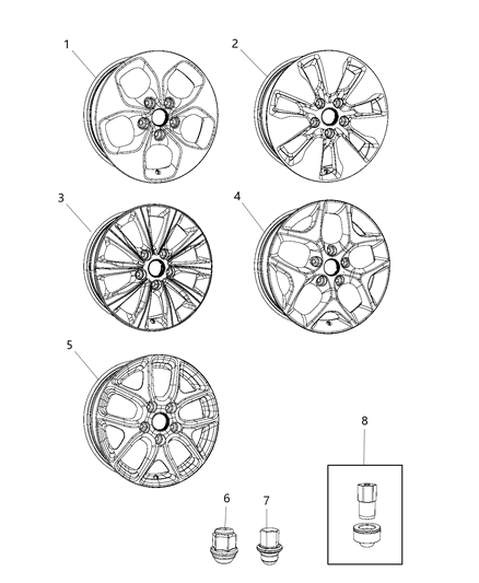 Wheel Aluminum Diagram for 5RJ43XZAAA