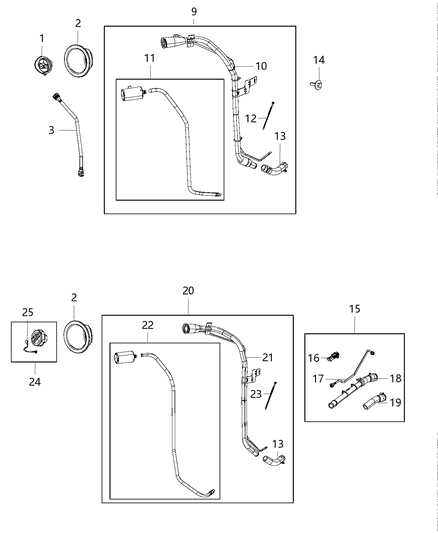 Tube Fuel Recirculation Diagram for 52059778AC