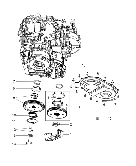 Cover Transmission End Diagram for 5078570AB